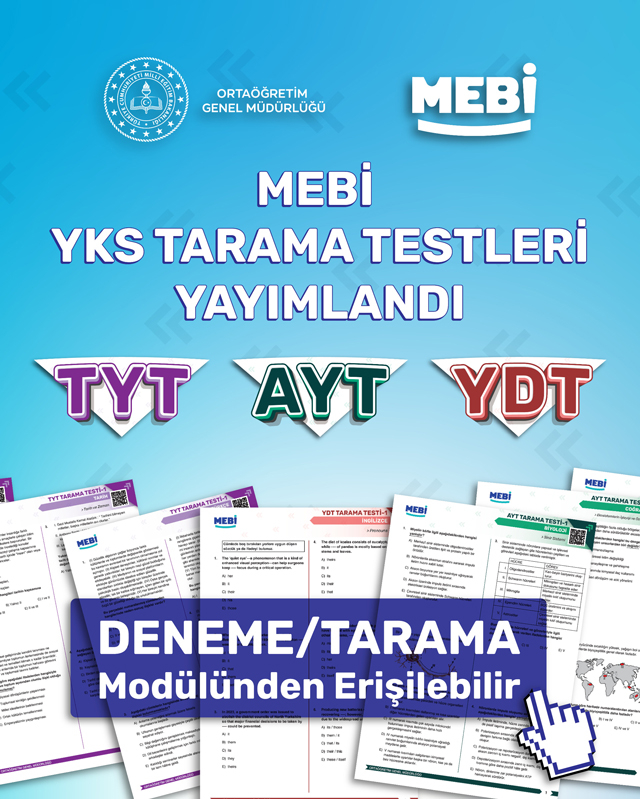 MEBİ’de YKS Tarama Testleri Öğrencilerin Erişimine Açıldı